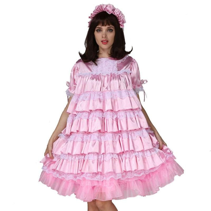 Lockable Pink Dress - Sissy Lux
