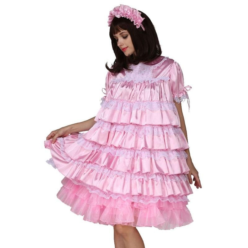 Lockable Pink Dress - Sissy Lux