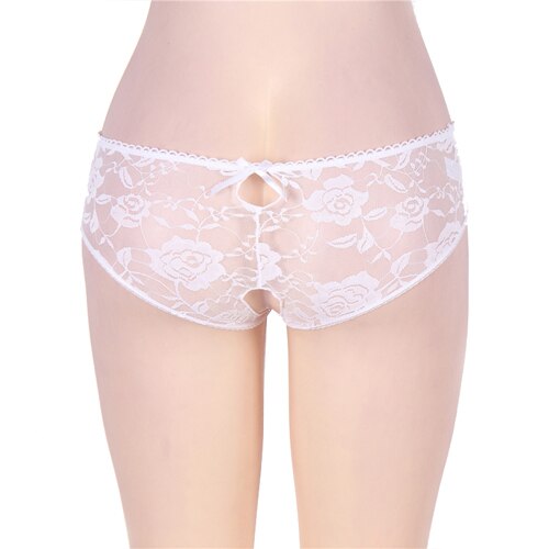 Open Crotch Lace Panties - Sissy Lux