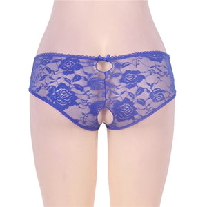 Open Crotch Lace Panties - Sissy Lux