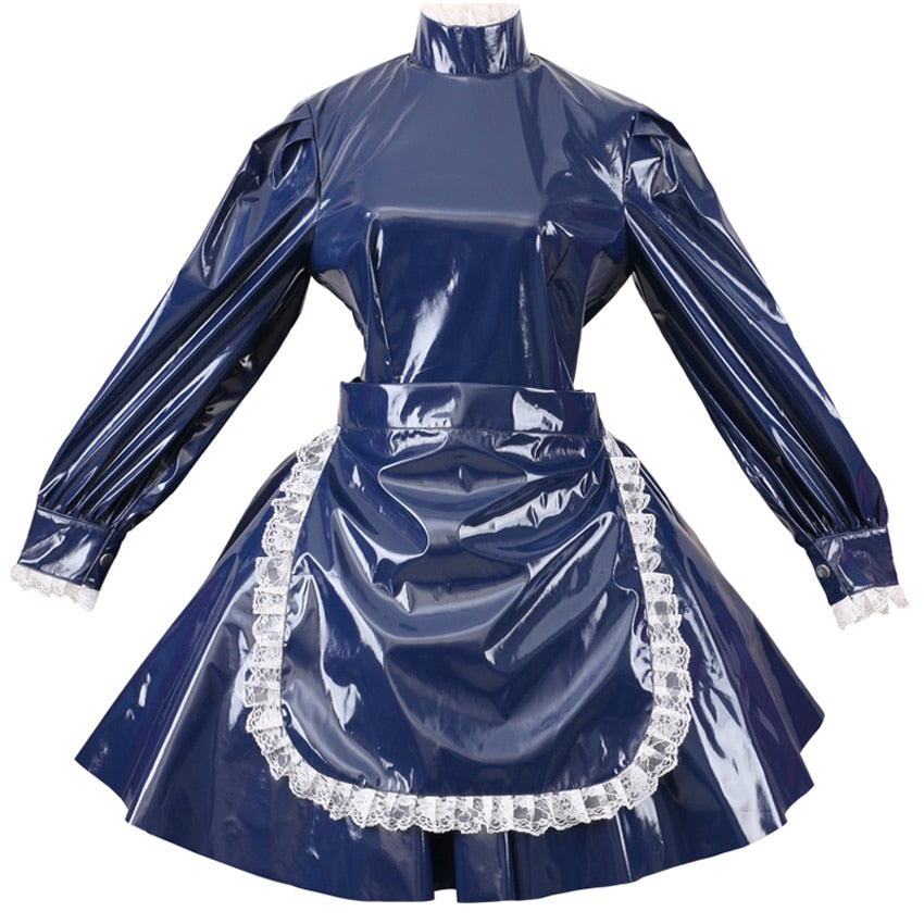 Lockable Blue Sissy Maid Dress - Sissy Lux