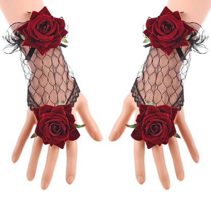 Sissy In Love Rose Gloves - Sissy Lux