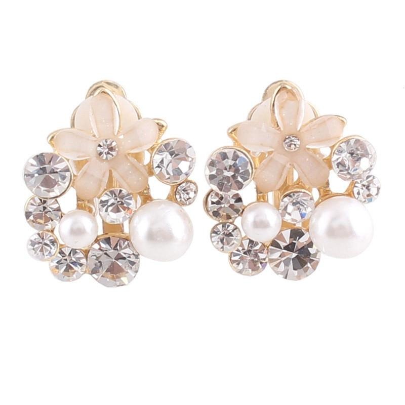 Faux Pearl Flower Sissy Earrings - Sissy Lux