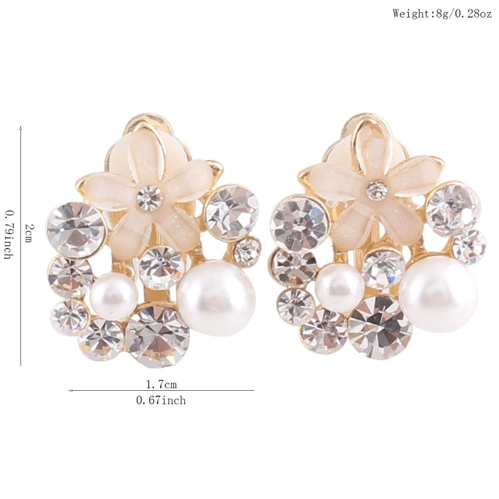 Faux Pearl Flower Sissy Earrings - Sissy Lux
