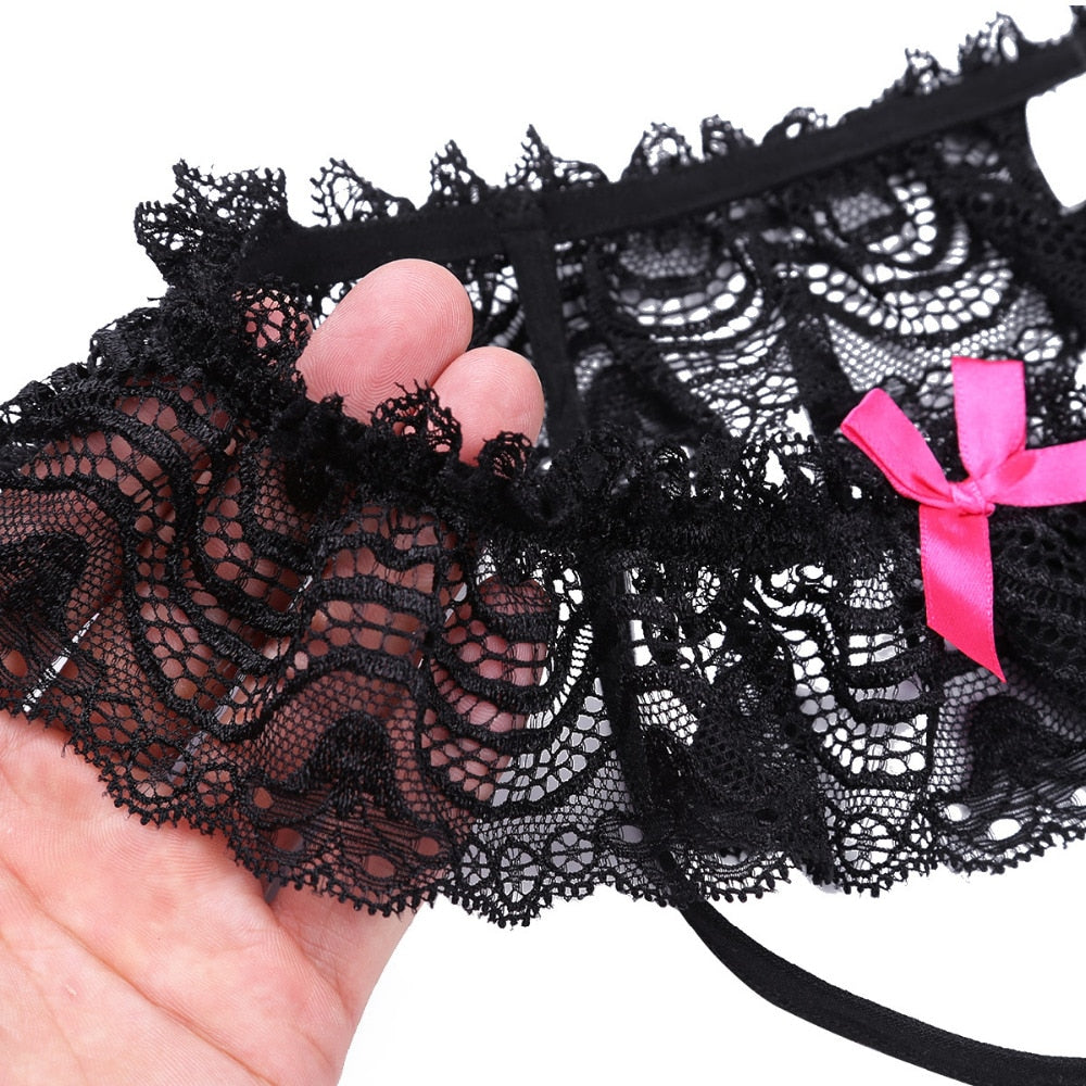 Mesh & Bow Sissy Panties - Sissy Lux