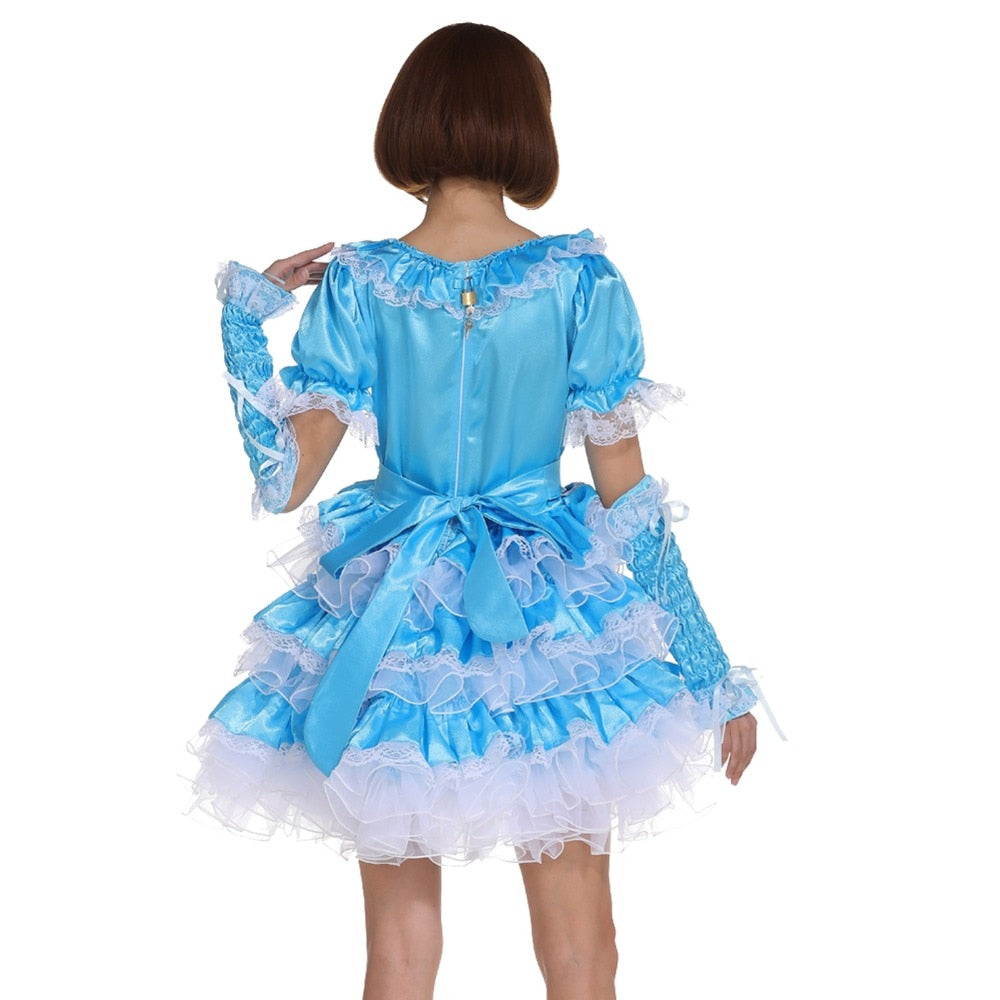 Lockable Blue Sissy Maid Dress - Sissy Lux