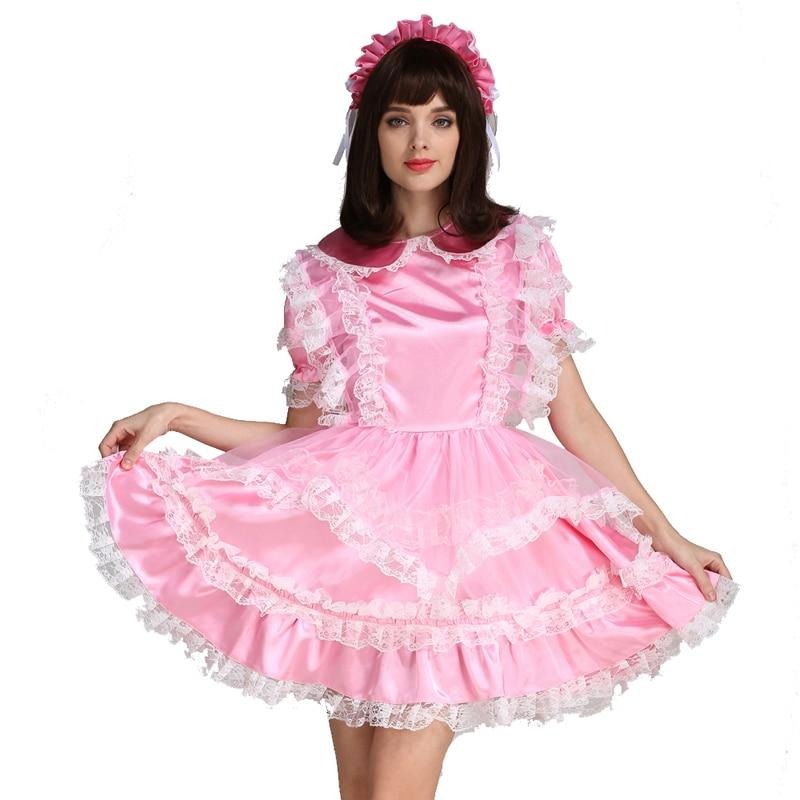 Lockable Pink Sissy Maid Dress - Sissy Lux