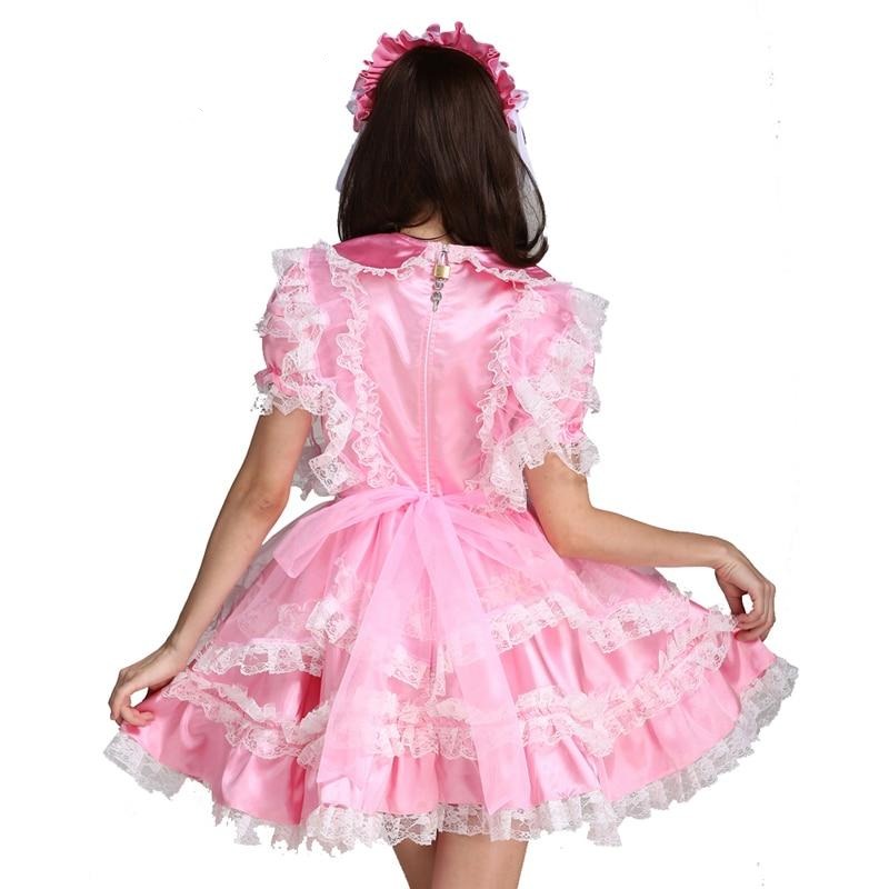 Lockable Pink Sissy Maid Dress - Sissy Lux
