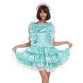 Lockable Frilly Satin Maid Dress - Sissy Lux