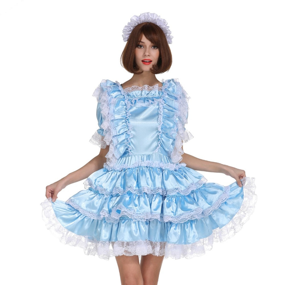 Lockable Ruffles Maid Dress - Sissy Lux