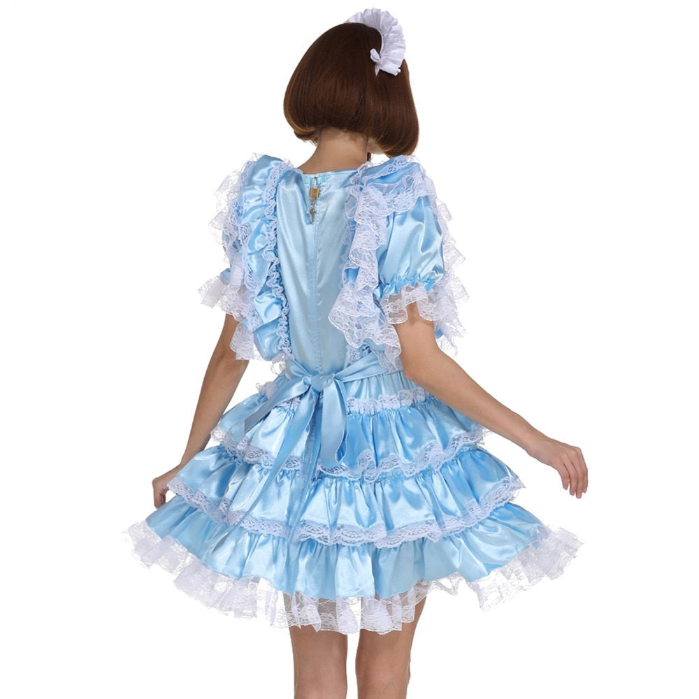 Lockable Ruffles Maid Dress - Sissy Lux