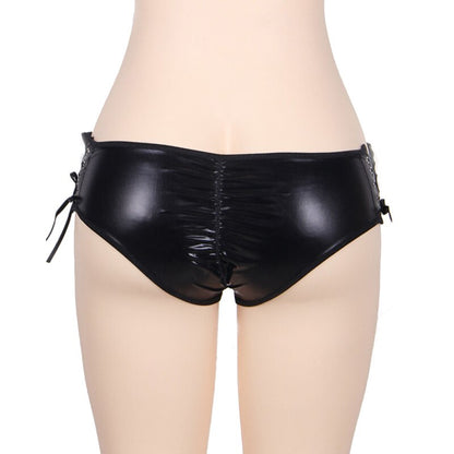 Faux Leather Strappy Panties - Sissy Lux