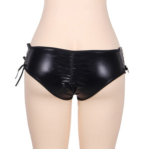 Faux Leather Strappy Panties - Sissy Lux