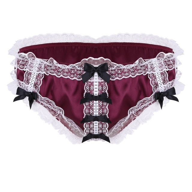 "Sissy Abby" Ruffled Lace Satin Panties - Sissy Lux