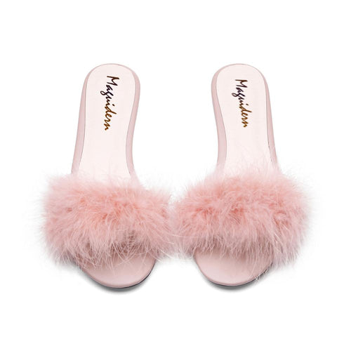 "Sissy Stephanie" Fluffy Fur Slippers - Sissy Lux