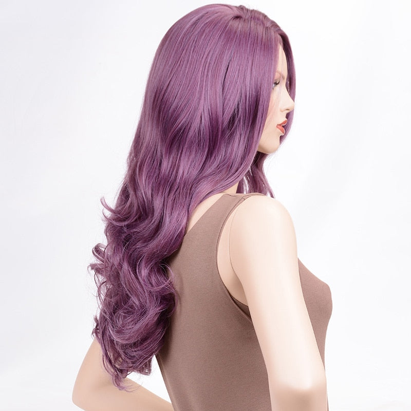 Long Purple Wavy Wig - Sissy Lux
