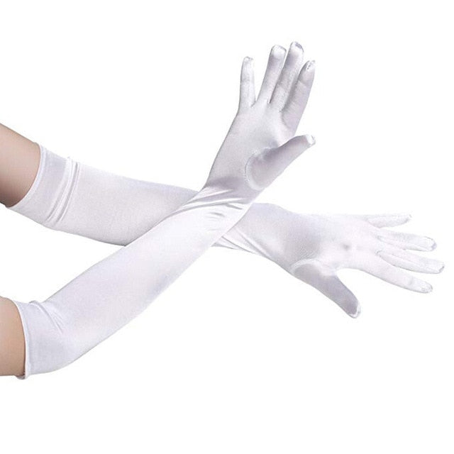 Lux Satin Opera Gloves - Sissy Lux