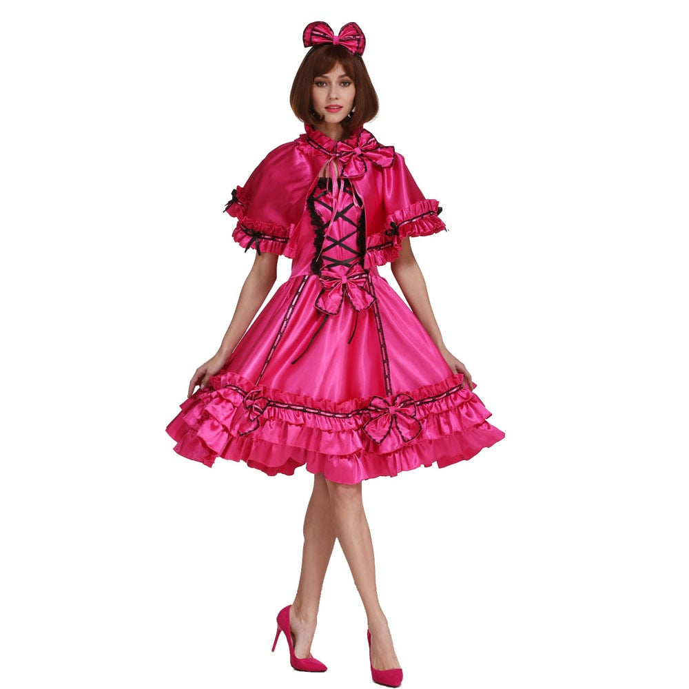 Sissy Rose Satin Dress - Sissy Lux