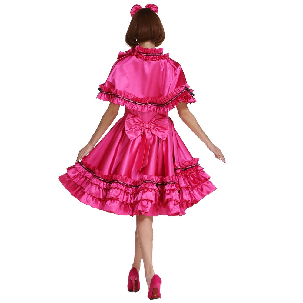 Sissy Rose Satin Dress - Sissy Lux