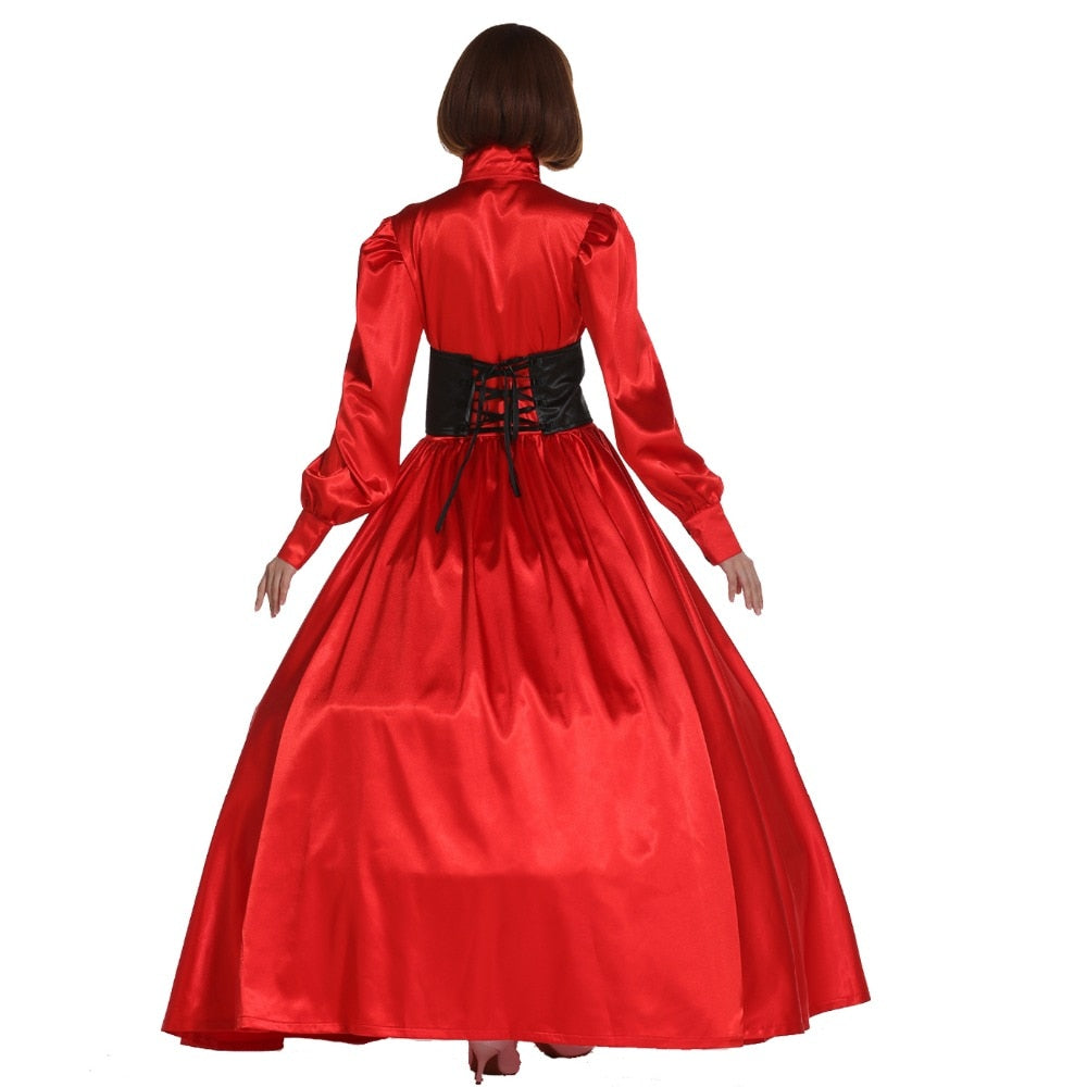 Red Satin Dress - Sissy Lux