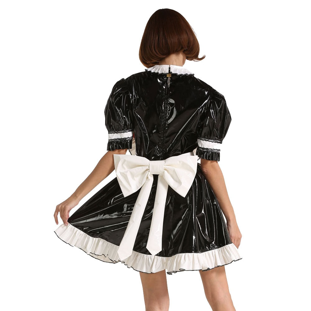 Red Heart Lockable Sissy Maid Dress - Sissy Lux