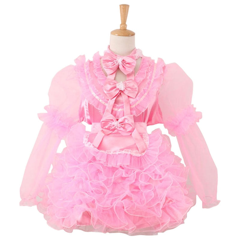 Lockable Pink Sissy Maid Dress - Sissy Lux