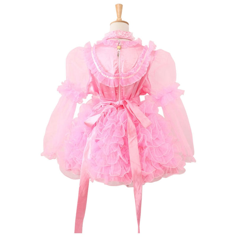 Lockable Pink Sissy Maid Dress - Sissy Lux