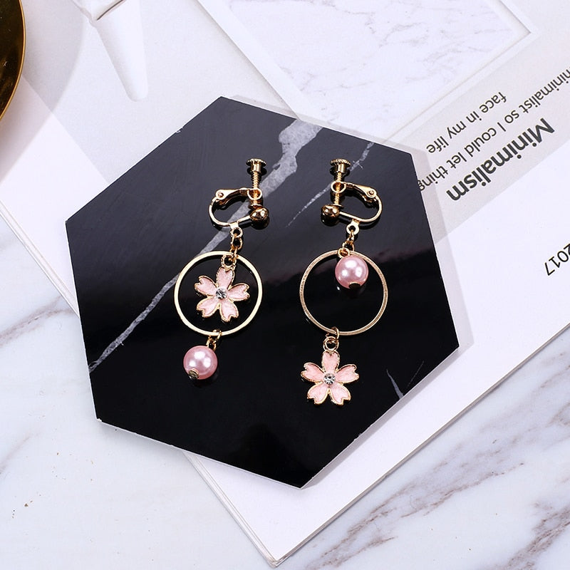 Girly Pink Sissy Clip-On Earrings - Sissy Lux