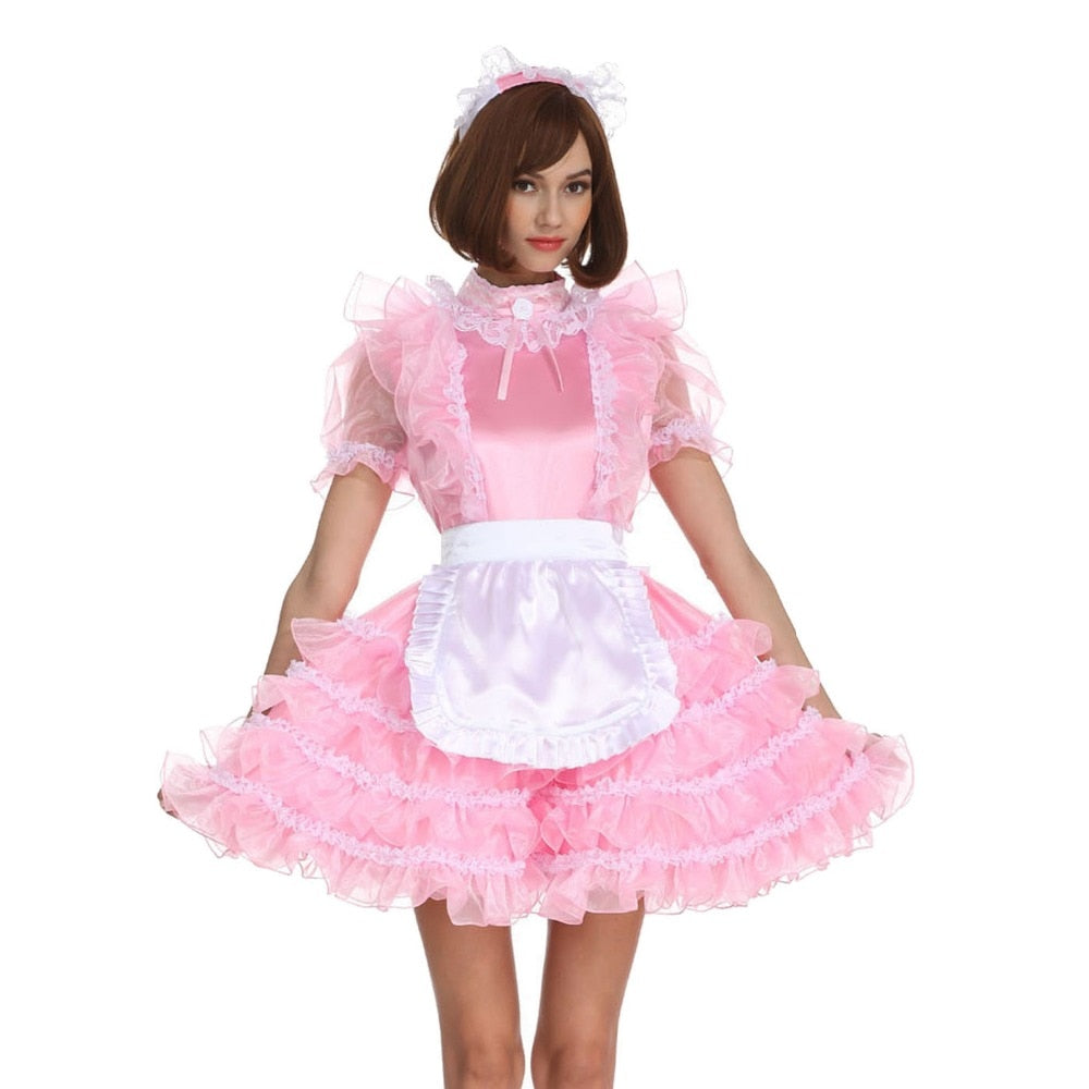 Frilly Pink Sissy Maid Dress - Sissy Lux