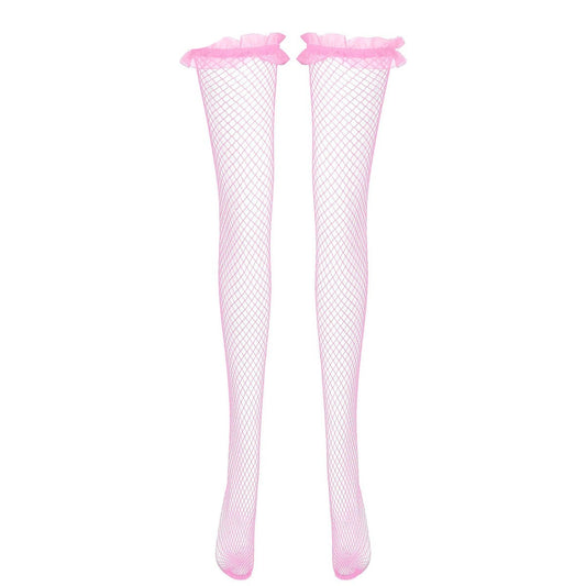 Pink Mesh Sissy Stockings - Sissy Lux