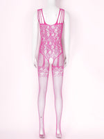 Load image into Gallery viewer, Crotchless Pink Fishnet Bodystocking - Sissy Lux
