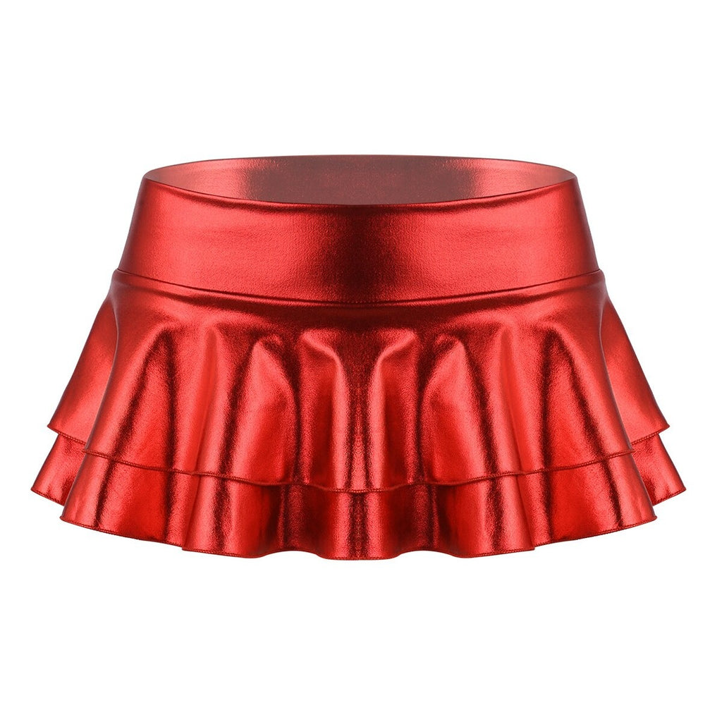 Metallic Ruffled Mini Skirt - Sissy Lux