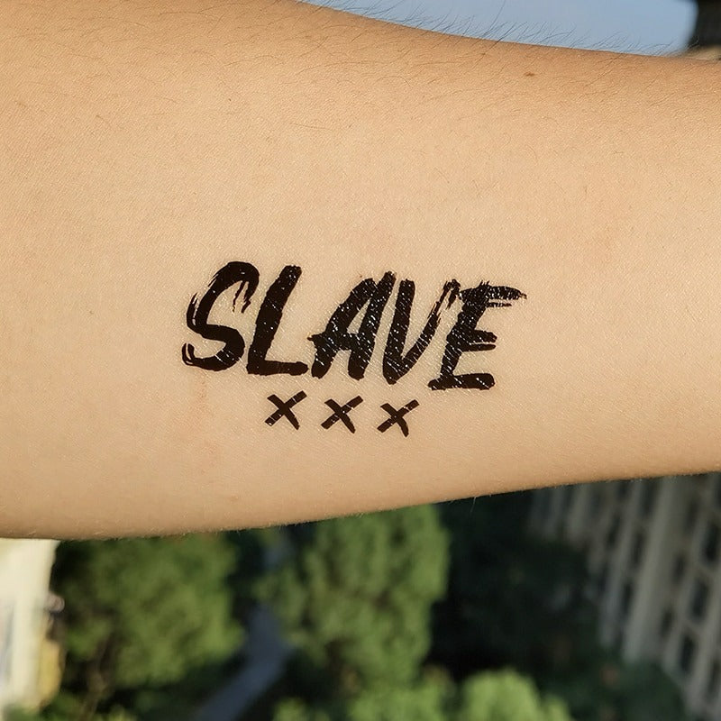 "Slave" Temporary Tattoo - Sissy Lux