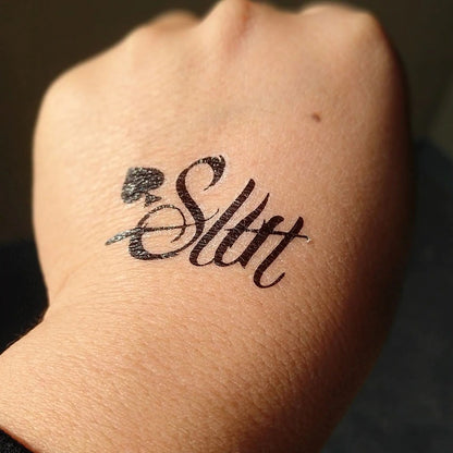 "Slut" Temporary Tattoo - Sissy Lux