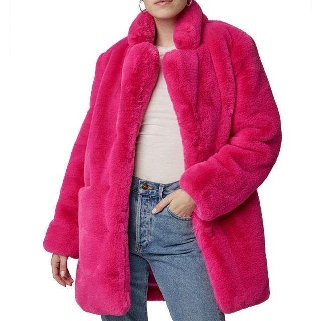 Pink Faux Fur Jacket - Sissy Lux