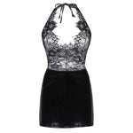 Load image into Gallery viewer, &quot;Take Me Out&quot; Leather &amp; Lace Dress - Sissy Lux
