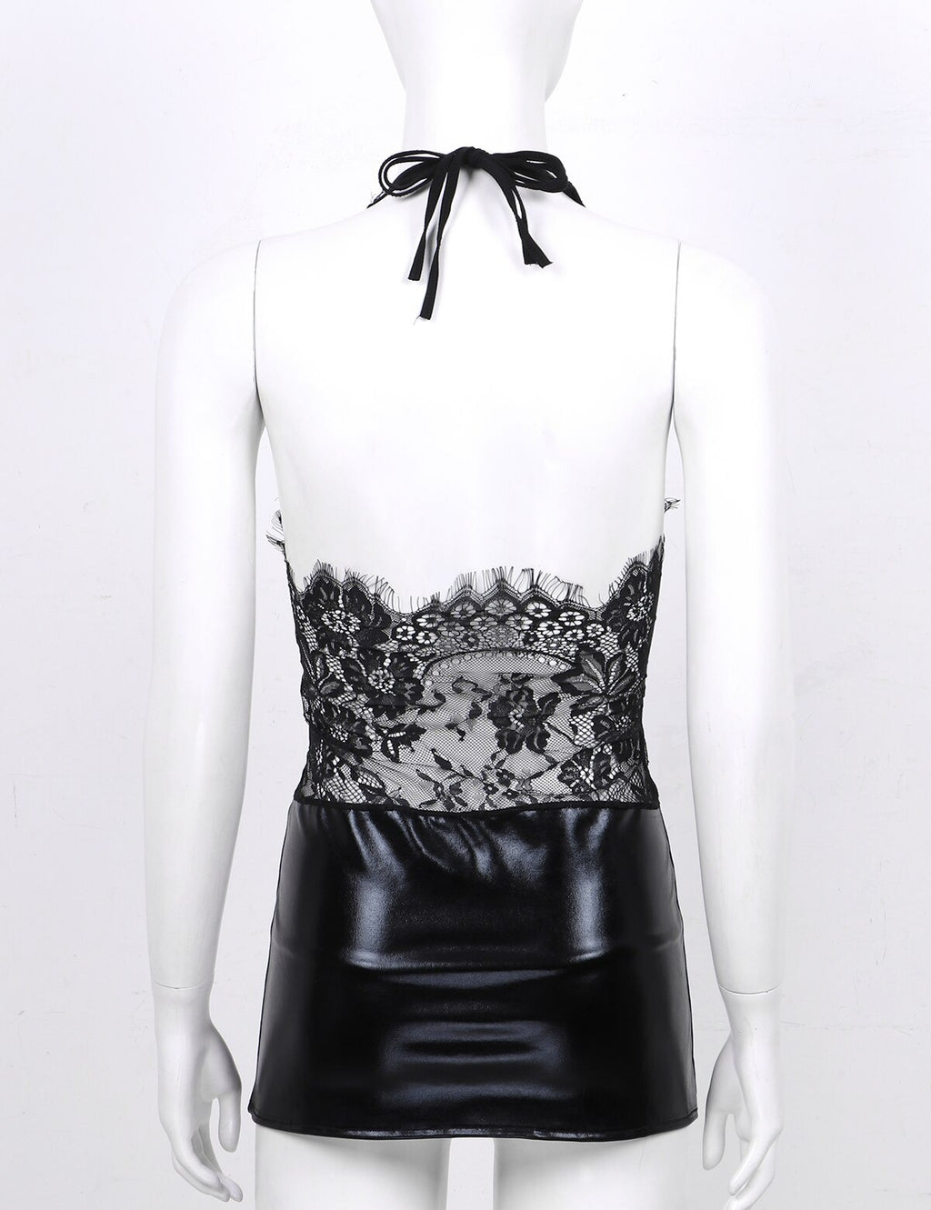 "Take Me Out" Leather & Lace Dress - Sissy Lux
