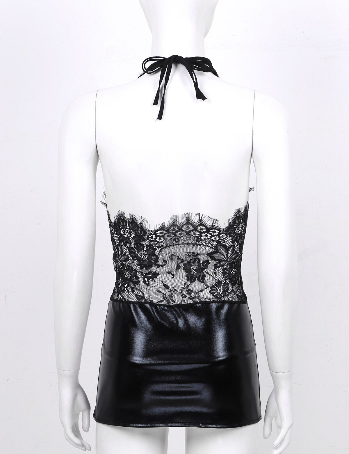 "Take Me Out" Leather & Lace Dress - Sissy Lux